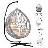 Hammock Chair Stand Hanging Chair Stand w/ Solid Steel Heavy Duty C Stand and Hook for Hanging Chair