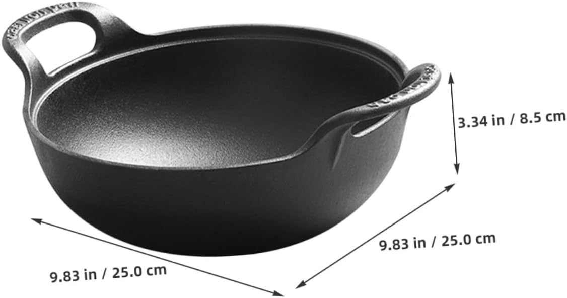 Outdoor Cast Iron Cooking Pot Camping Iron Pot Bottom Non-stick for Cooking for Moving