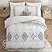 Oli Anderson Boho Duvet Cover Set King Size, Black and White Color Clash 3 PCS Microfiber Bedding Set, Durable and Super Soft Duvet Covers with Zipper and Ties, 104