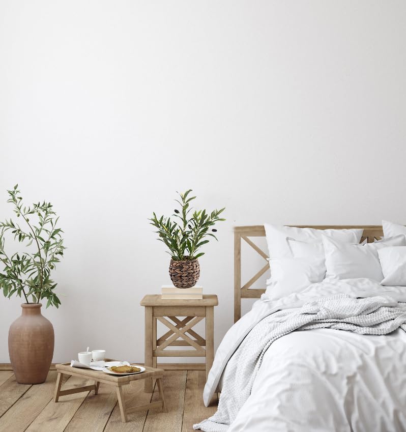 Indoor Fake Olive Plants 17.7 inches Tall Lifelike Artificial Olive Plants with Cyan Fruits in Brown Rattan Planter for Shelf Office Desk Kitchen Counter Small Space Artificial Plant Decor - Image 7