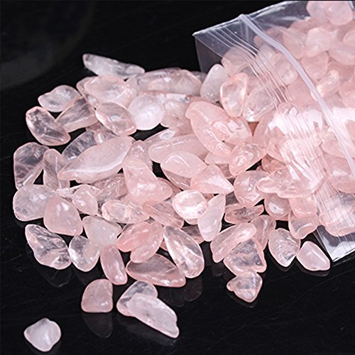 Bingcute 1 lb 10-15mm Rose Quartz Tumbled Chip Stones,Irregular Shaped Stones Healing Reiki Crystal Jewelry Making Home Decoration