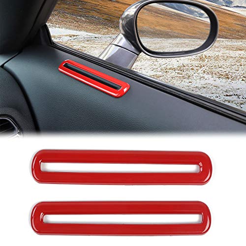 Voodonala for Challenger Door Air Condition Outlet Vent Trim Accessories for Dodge Challenger 2015 up (Red)