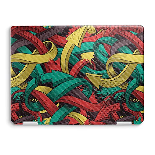 Image of MightySkins Carbon Fiber Skin Compatible with HP Spectre x360 14 inch (2022) Full Wrap Kit - Triadic Arrows | Protective, Durable Textured Carbon Fiber Finish | Easy to Apply | Made in The USA