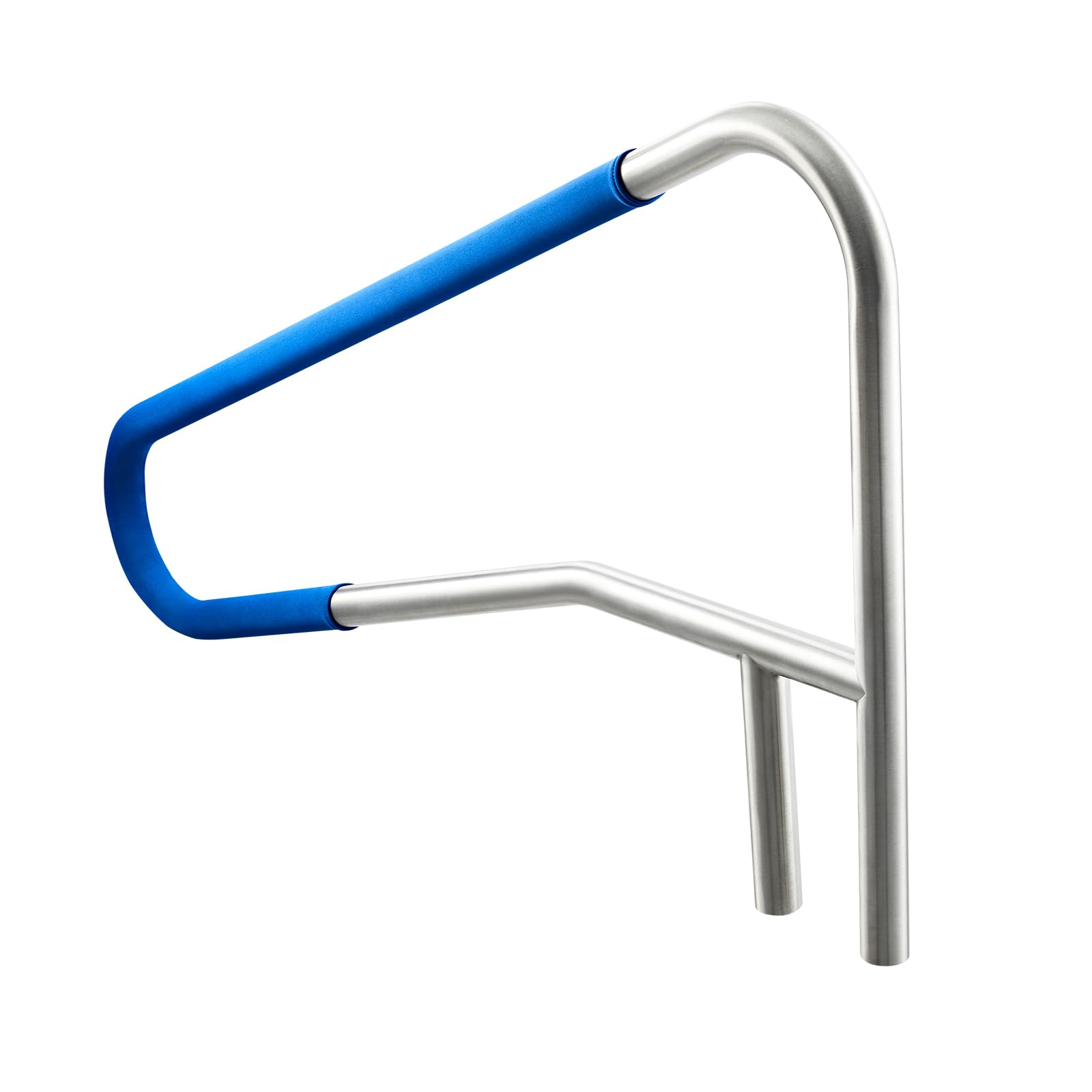 VEVOR Schwimmbad Handlauf, 1371x48x813 mm, 100 kg Tragfähigkeit, Pool Haltegriff aus Edelstahl 304, abnehmbare rutschfeste Hülse, Einbau-/ Bodenmontage, Einstiegshilfe für Poolbereich & Wasserparks