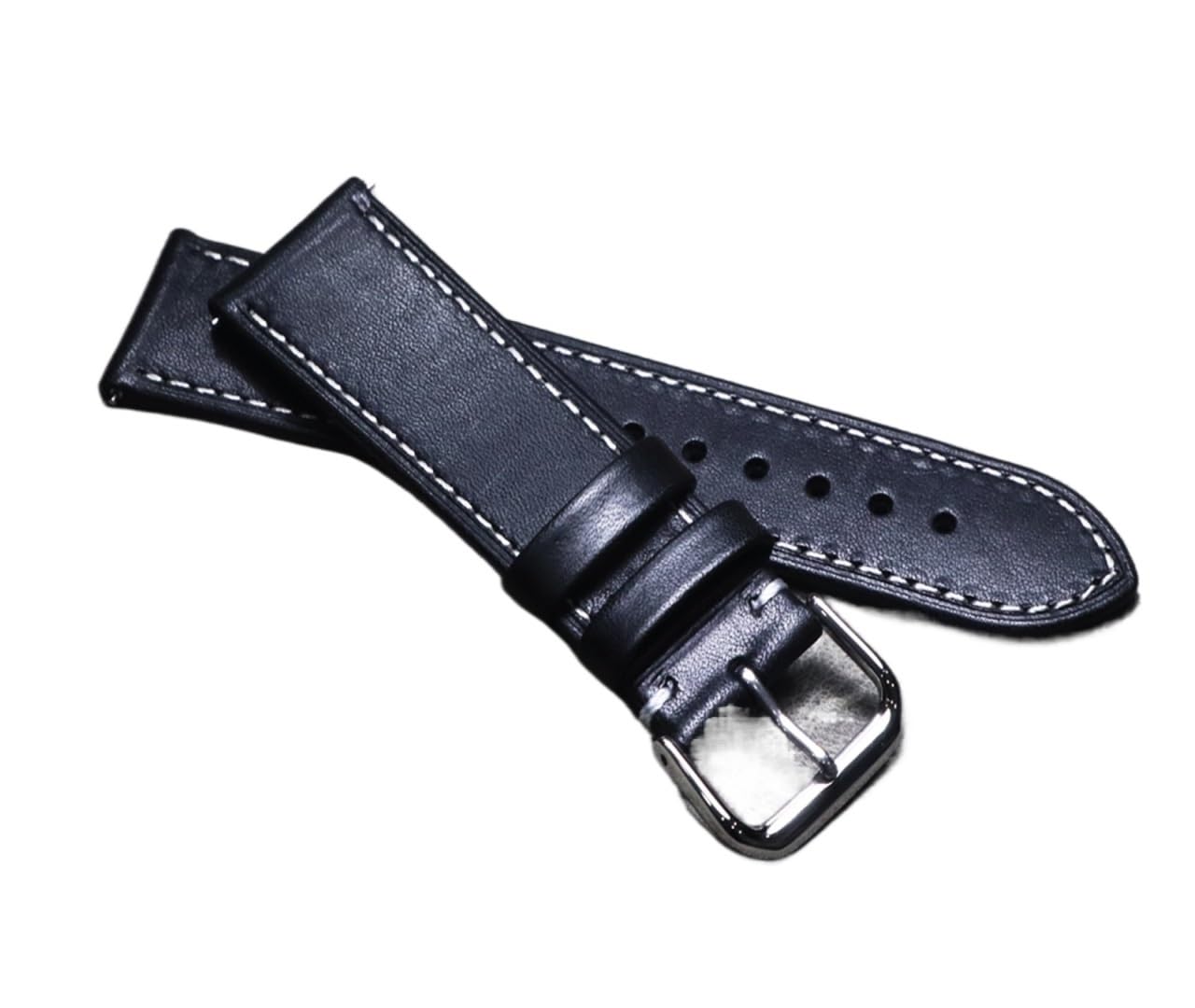 Leder-Uhrenarmbänder, Leder-Ersatz-Uhrenarmband, handgefertigtes Uhrenarmband, echtes Leder, atmungsaktives Armband, 18/19/20 mm, 21 mm, 22 mm, Vintage, schwarzes, lässiges Armband
