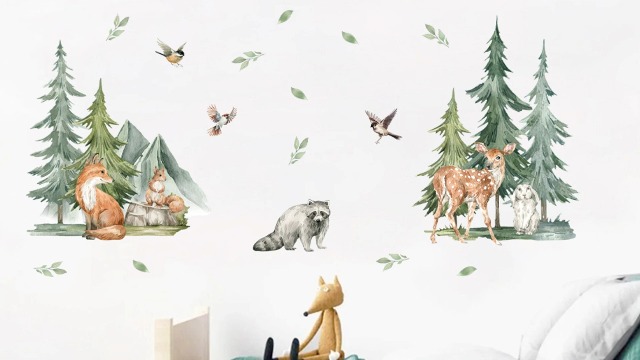 Vinilos Decorativos Animales Bosque 35x12 pulg Mfault miniatura 7