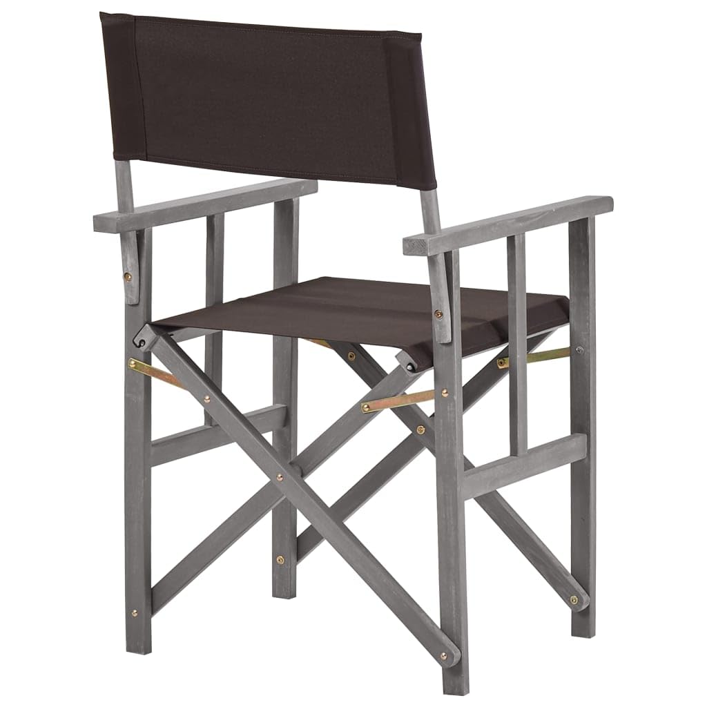 Set di 2 sedie da regista in legno massiccio di acacia, pieghevoli, per esterni, balcone e giardino, 55 x 56 x 88 cm, comode sedie da terrazza