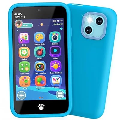 MOMILLA Kids Smart Phone, Dual Camera with Stickers, 3.97" Touchscreen Toddler Phone for Boys Girls, 200+ Educational Games Learning Toys for Kids Ages 3-12, No SIM Birthday Gift