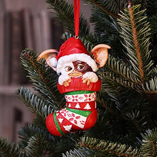 Nemesis Now Gremlins Gizmo in Stocking Hanging Festive Decorative Ornament, Red, 12cm