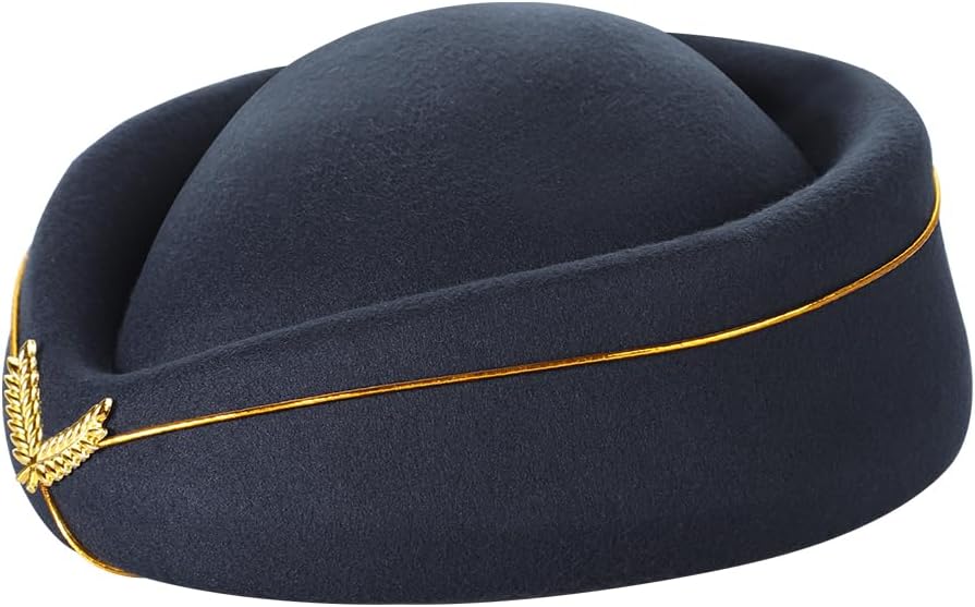 Halloween Flight Attendant Costume Accessories Women Cosplay Airline Stewardess Outfits Pilot Captain Hat Scarf Gloves