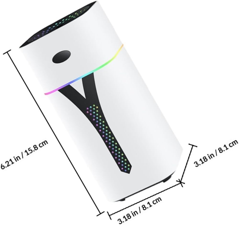Mini USB Humidifier with Colorful Light, 420ml Compact for Office and Home Use, White Abs and Pp Material Hand-held Sprayer