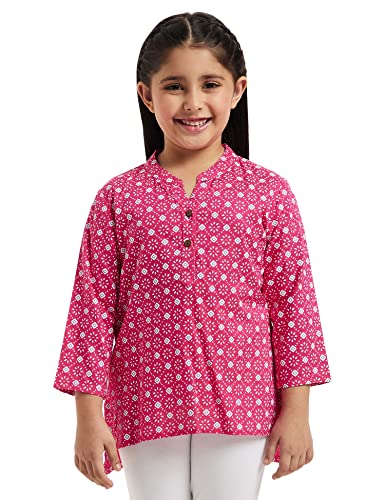 Image of Amazon Brand - Jam & Honey Girl's Cotton Regular Short Kurti