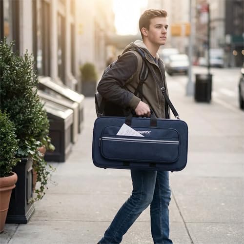 Crossrock Bb Trumpet Foam Case | Lightweight Blue Gig Bag with Structured Exterior, Plush Interior & Storage Pockets (CRP300TRBL-R)