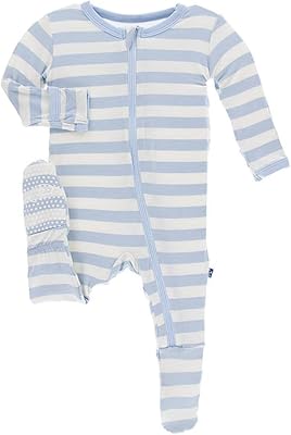 KicKee Pants Little Boys and Girls Essentials Print Footie with Zipper