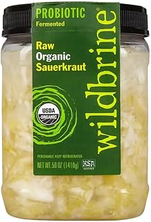Raw Organic Sauerkraut, 50 oz, ORGANIC GREEN CABBAGE, SEA SALT*, GARLIC.