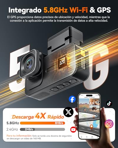 Image of WOLFBOX X5 3 Channel 4K Dash Cam, STARVIS 2 IMX678,4K+2.5K+1080P Front and Rear Inside Triple Car Camera, Included 128GB Card, Voice Control, 5.8GHz WiFi GPS, Touch Screen, Support 512GB Max