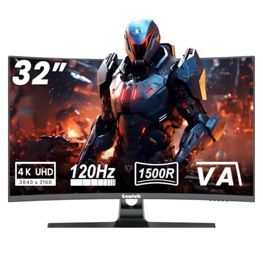 Gawfolk 4K Curved Monitor 32 Inch, 4K 120Hz 1500R Gaming Monitor VA Panel