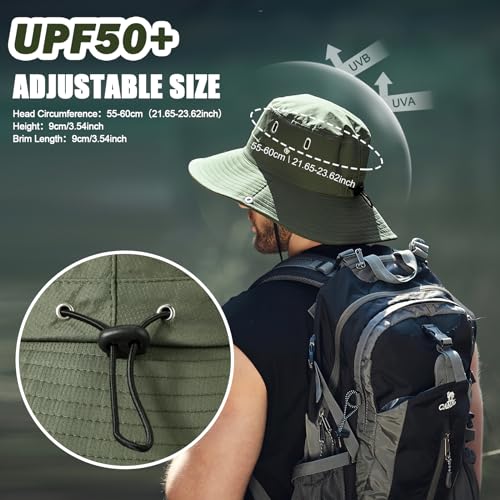 TAGVO Regenhut für Damen Herren,Wasserdichter Faltbar Bucket Hat UV-Schutz Outdoor Fischerhut, Schnell Trocknend und Atmungsaktiv Safari Hut Cowboy Hut Stil Sonnenhut für Camping Wandern Fischen