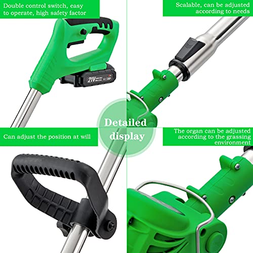 Weed Wacker Cordless Electric Brush Cutter 52 Inch Grass Trimmer Stingless Lightweight Grass Weedeater Battery Powered 8 Blades,2 Batteries, 1 Charger Used for Dense Weeds and Garden Yard Trimming - Thumbnail 7