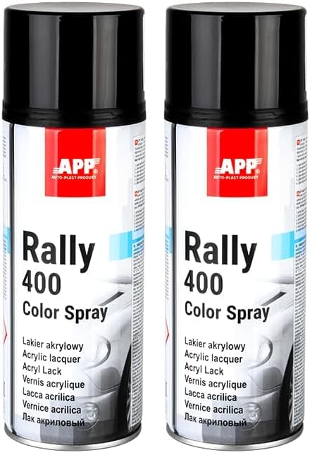 APP Rally 400 Color Spray - Bombe de peinture noir brillante | Peinture acrylique en spray | Bombe peinture noir brillant pour toutes les surfaces avec une...