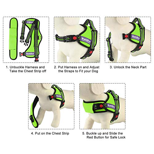 Petlove Dog Harness, Adjustable Soft Leash Padded No Pull Dog Harness For Small Medium Large Dogs, Green #TOP5