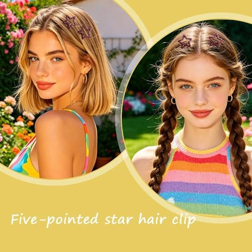 Pinzas para el cabello en forma de estrella con estampado cebra para mujeres y niñas, 8 unidades, antideslizantes, estilo Y2K miniatura 2