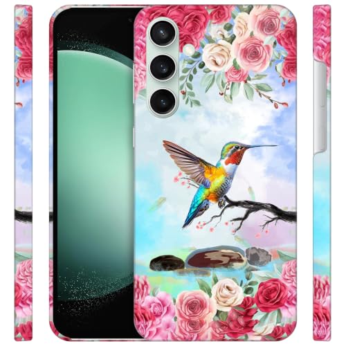 Coque Samsung Galaxy S23 FE 5G rigide motif floral joli colibri