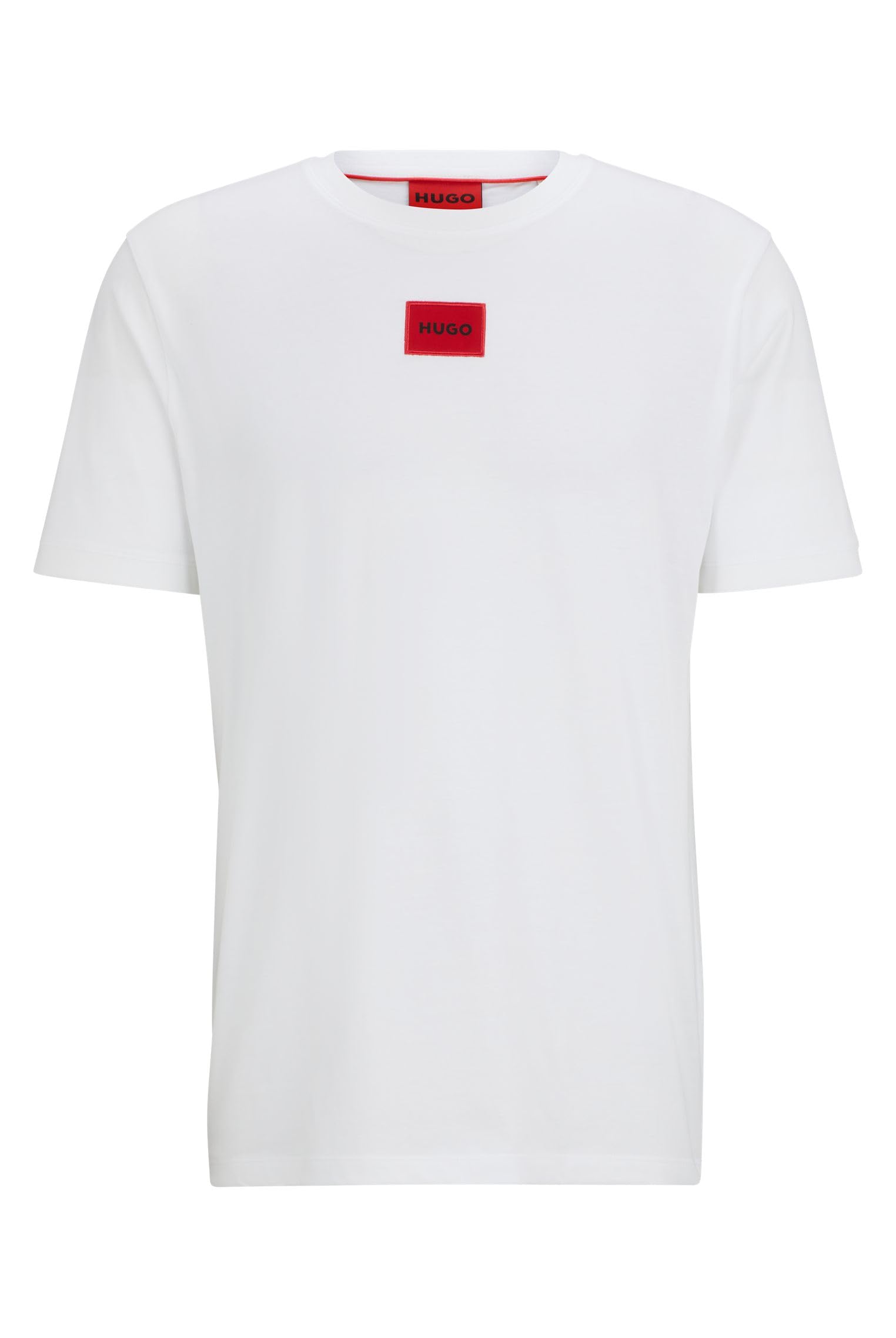 HUGO Diragolino Red Patch Logo T-Shirt, White, Size Xs, Men