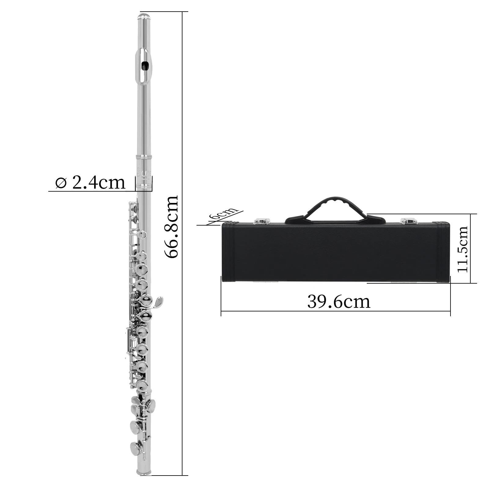 Principianti Flauto Flauto A 16 Fori Chiusi Flauto Chiave C Flauto Da Concerto Flauto Traverso Flauto Traverso Con Chiave E Strumento Da Suonare(Golden)
