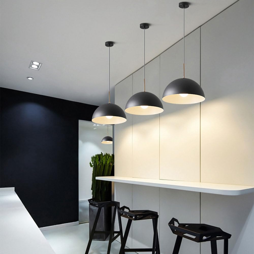 Lámpara de araña de Metal semicircular Creativa, lámpara Colgante de un Solo Cabezal con Base E27, Accesorios de iluminación de Techo, lámpara Colgante para decoración de Bar de Sala de Estar y