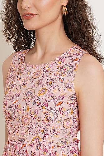 Image of COTLAND Fashions Jaipuri Cotton Sleeveless Printed Peplum Top for Women