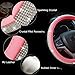 New Diamond Leather Steering Wheel Cover with Bling Bling Crystal Rhinestones, Universal Fit 15 Inch Car Wheel Protector for Women Girls Pink