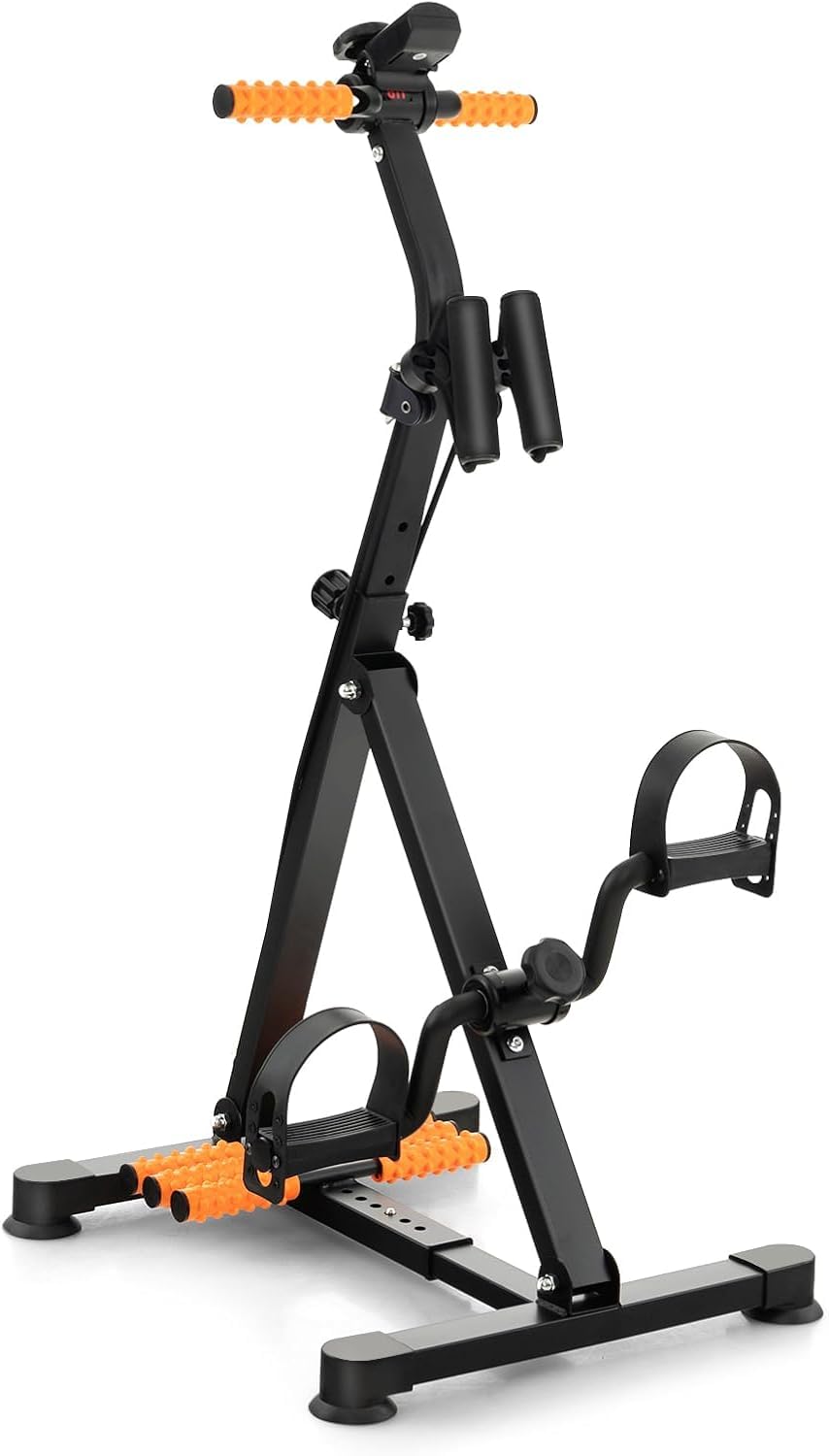 waqif Pedal Exerciser for Seniors, Adjustable Hand Arm Leg Knee Exercise Equipment w/Resistance Band, Foot Massage Roller, LCD Monitor, Home Exercise Bike for Elderly-picture-27