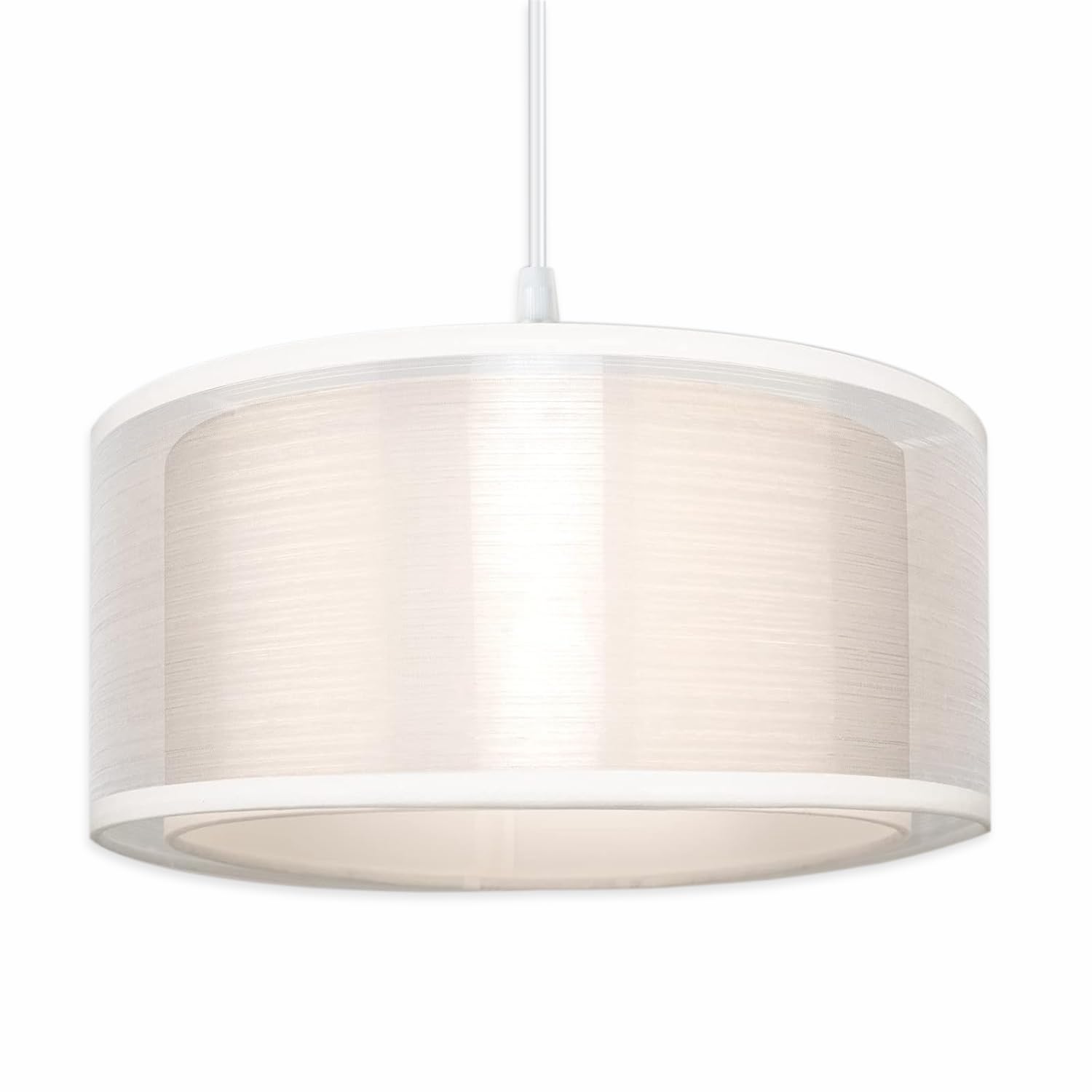 Masroo 2-Tier Large Lamp Shade, Modern White Light Shade, Lampshades for Ceiling Lights, Table Lamps & Floor Lamps, Ceiling Light Shade for Living Rooms, Kitchen, Bedroom, Hallways & Lounges