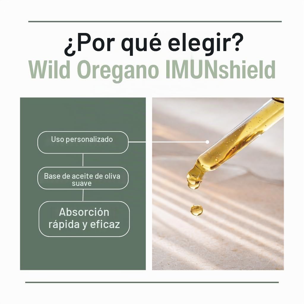 ImunShield - Suplemento de aceite de orégano griego salvaje, seleccionado a mano, 86-90% de Carvacrol para un apoyo inmunológico y digestivo avanzado, orgánico, vegano, sin OMG, sin gluten, 1 onza