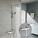 Produktbild Homelody Trennbar Duschsystem Thermostat Duschset Chrom Duscharmatur Dusche Regendusche mit Armatur Duschsäule mit 3-Funktion
