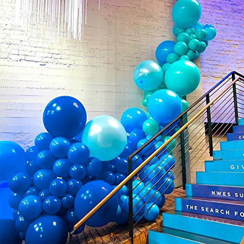 Image of PartyWoo Pearl Blue Balloons 50 pcs 5 Inch Sky Blue Latex Balloons for Graduation Wedding Baby Shower Gender Reveal Anniversary Under the Sea Theme Birthday Party Decorations Blue-Z23