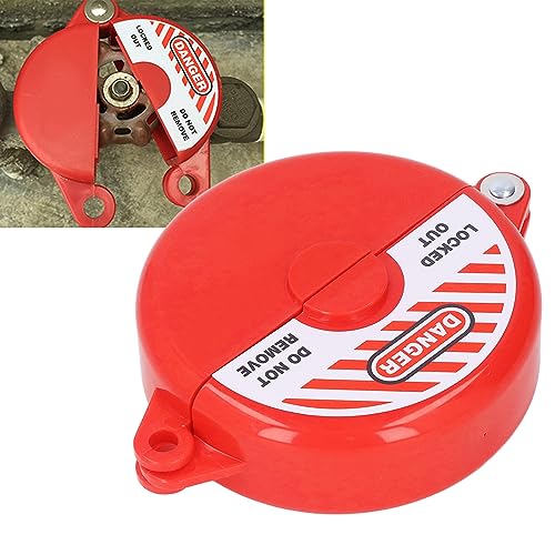 Natudeco 64?127mm Valve Lockout Device Security Valve Lock ABS Plastic Gate Valve Locking Device Padlock Device with Red for Outdoor Garden Valve Rod