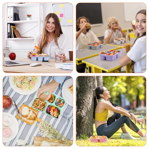 Korlon SKU-480-1 6 Pack Bento Box Adult, Bento Lunch Box Containers With 5-Compartments, Wheat Straw Snack Box Container For Adult & Kids, Reusable Lunchable Container Boxes thumb #6