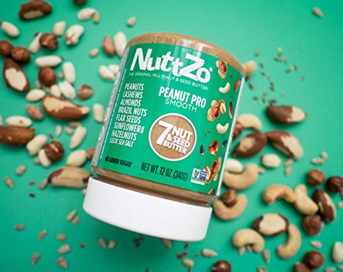 NuttZo Peanut Pro Nut Butter, Smooth, Natural, Seven Nuts & Seeds, 12 Ounce