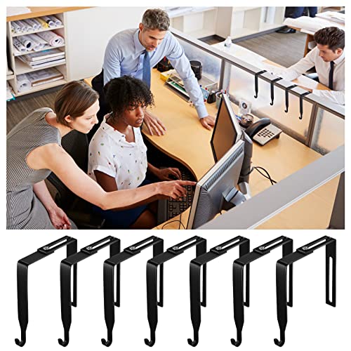 Pelopy 20 Pcs Adjustable Cubicle Wall Hooks,Metal Cubicle Hangers For Hanging Black Cubicle Coat Hanger Thick Door Mirror Hanger Universal Partition Hanger With Cross Screwdriver For Office #TOP6