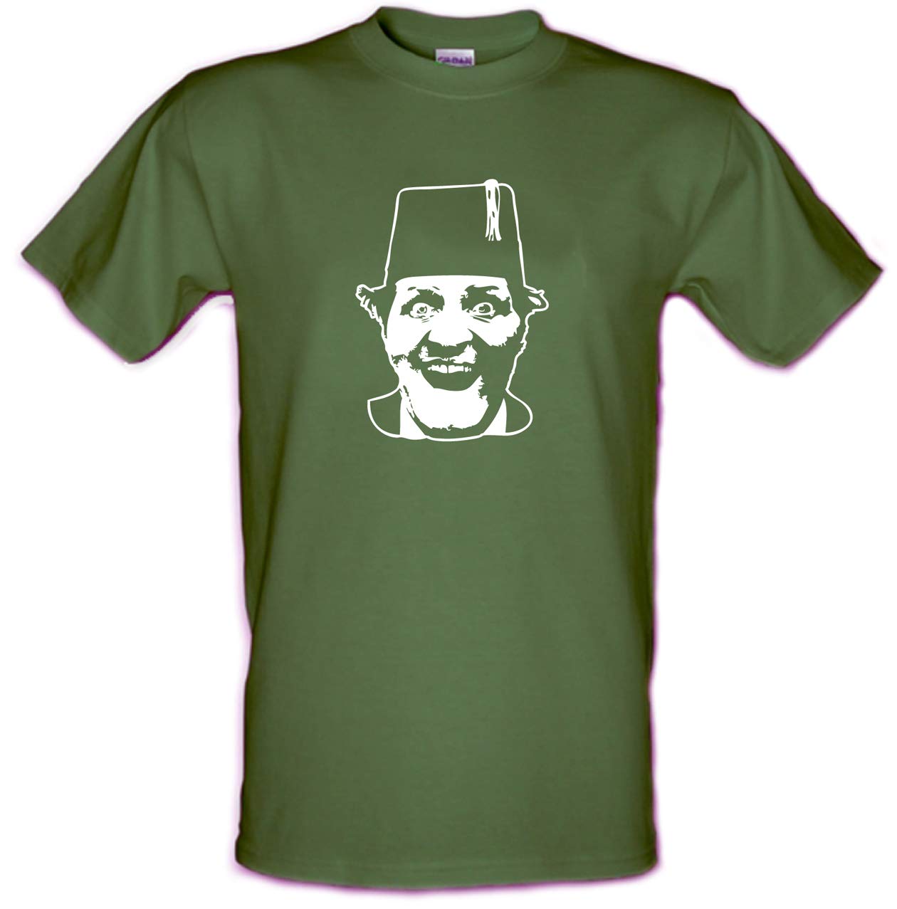 Tommy Cooper Comedy Legend Magician Che Guevara Style Heavy Cotton T-Shirt Military Green