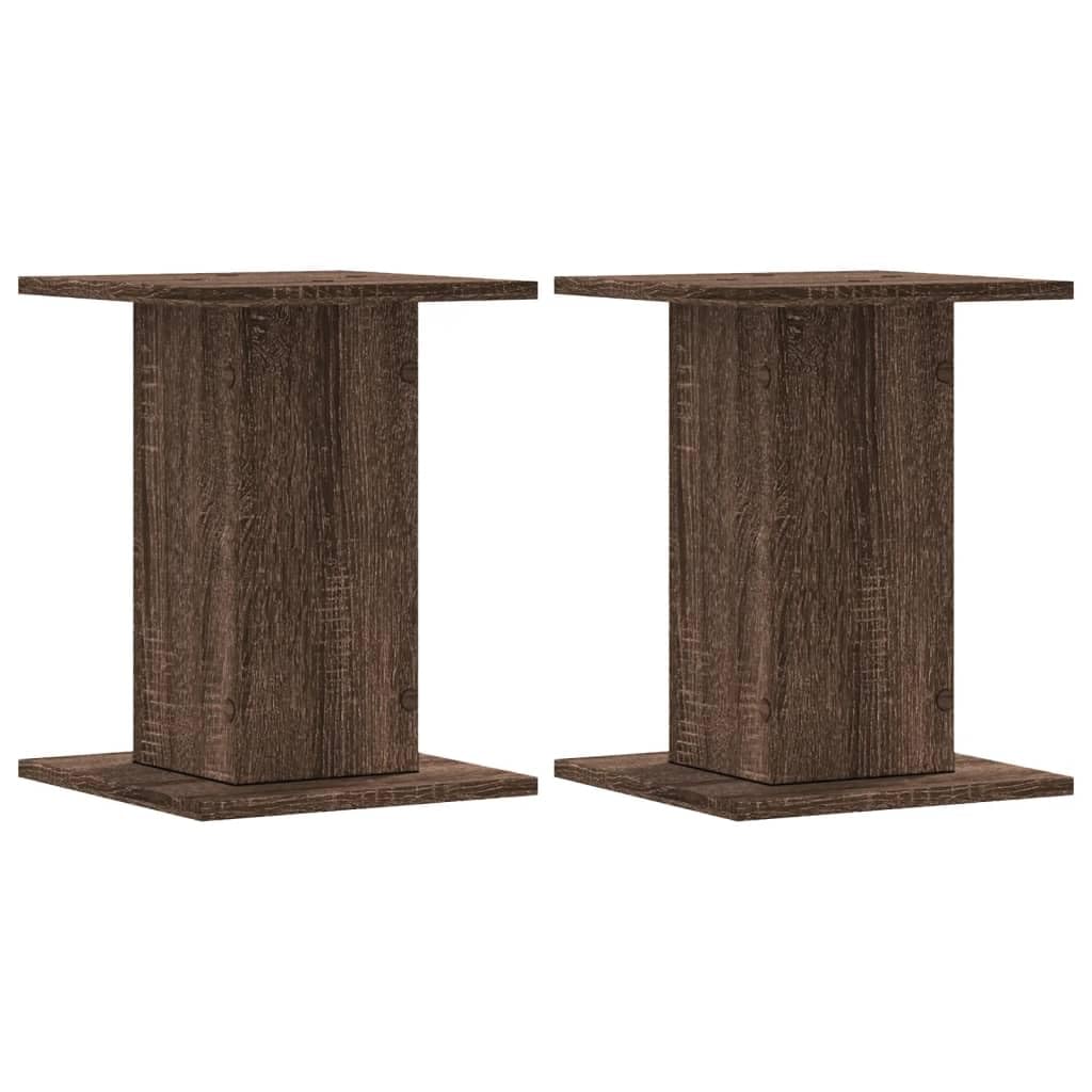 vidaXL Soportes Altavoces 2 uds Madera marrón Roble 30x30x40 cm