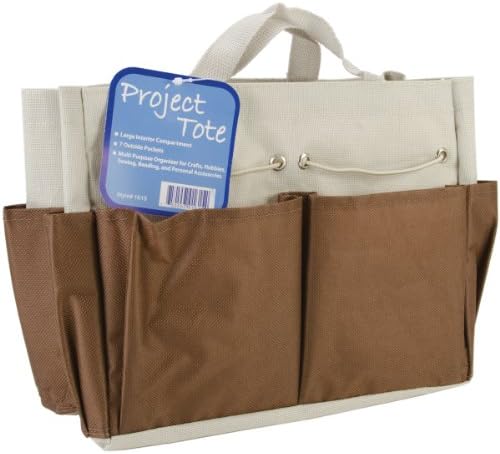 Allary Project Tote, 9.5 by 8.5 by 5-Inch, Brown Ecru
