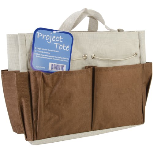 Allary Project Tote, 9.5 by 8.5 by 5-Inch, Brown Ecru