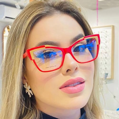 Image of Blue Light Glasses for woman,Computer Eyewear Non-Prescription Glasses Fashion Colorful Frame