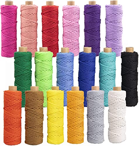 Filato Macramè 3mm x 30m, 18 Pezzi Cotone