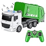 CALEST 2.4Ghz Remote Control Garbage Truck Toys,1/24 RC Garbage Truck with 6 Channel Remote Control Waste Management Garbage Truck, Birthday Gifts Ideas for Boys Age 3-8 Year Old