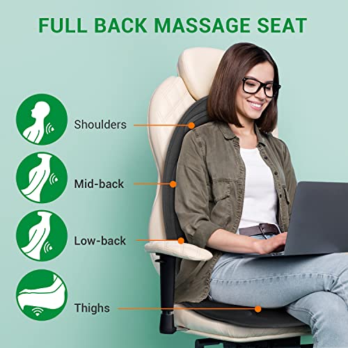 Mynta Vibrating Massager Seat Cushion With Fast Heat,8 Vibration Massage Nodes To Release Stress And Fatigue,Back Massager Chair Pad For Back #TOP2