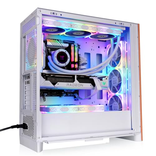 Image of Thermaltake S370 WS; Mid Tower Chassis; Wood Front Trim; 4x120mm Fans Included; 410mm GPU Clearance; up to E-ATX; Hidden Connector Support (ATX /mATX);Vertical GPU Support;Snow;CA-11J-OOM6WN-00